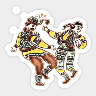 Dancing couple painting Sticker